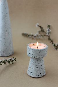 Tall Tealight Holder - White Speckle