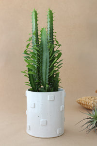 Large Textured Planter - White