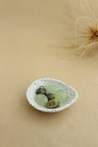 Coconut Shell Dish - Small size - Speckle White